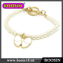 Bijoux pour enfants Bracelet de perles Bowknot blanc doux
